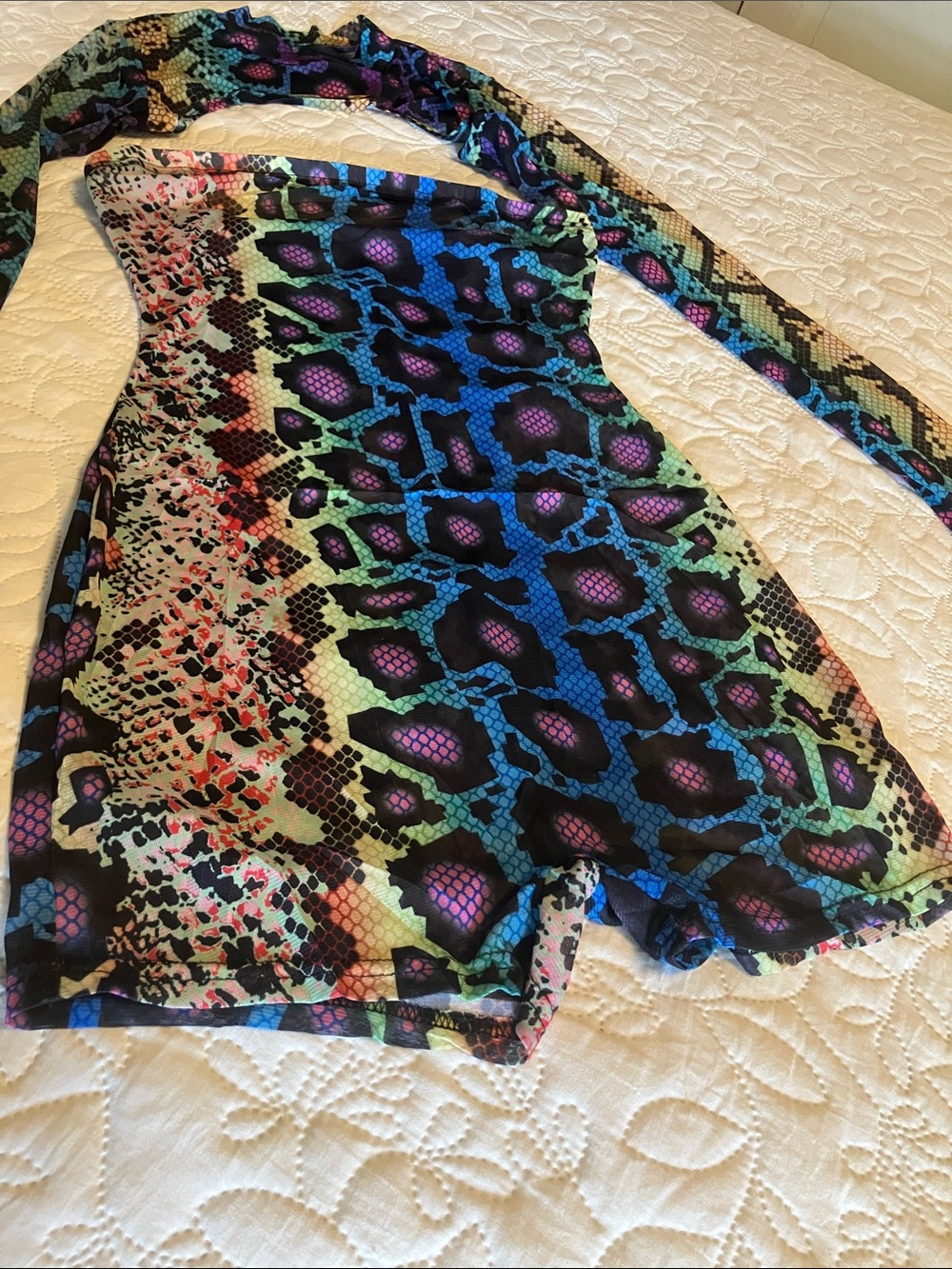 Two Piece Multi-Color Snake Print Romper